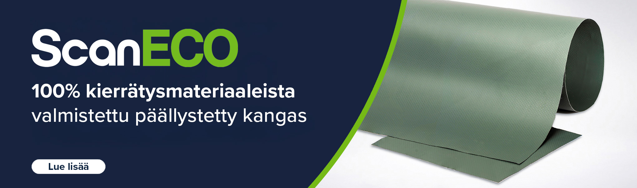 ScanECO 100% kierrätysmateriaaleista valmistettu päällystetty kangas.